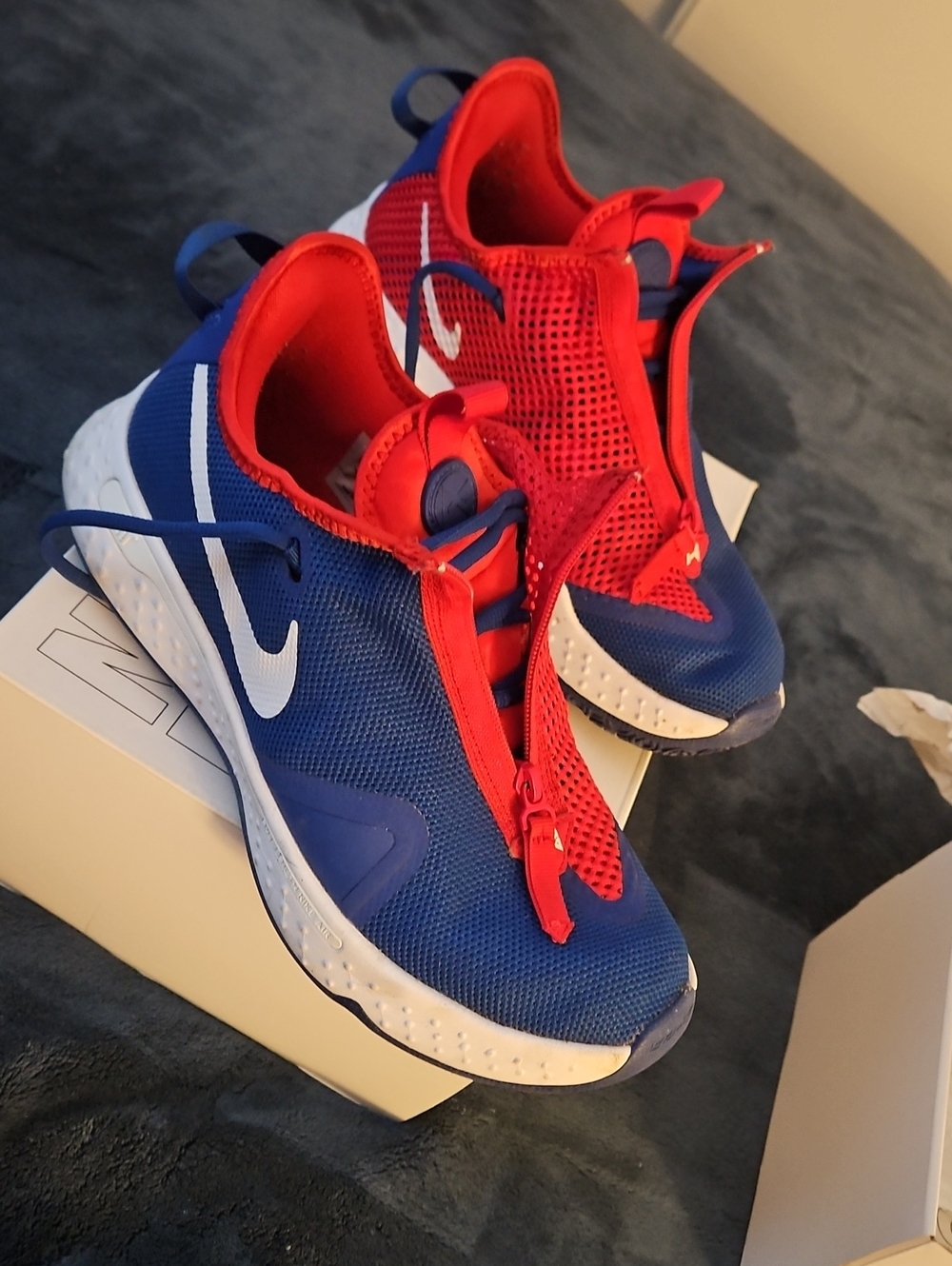 Nike Blue and Red Zipper Athletic Sneakers
